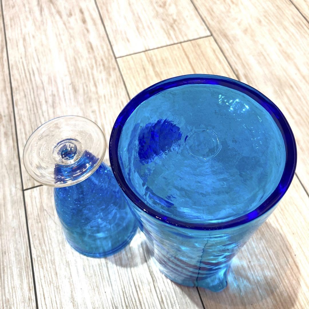 琉球ガラス　シンプル気泡アイスペール＆ピッチャーセット 琉球ガラス シンプル気泡アイスペール＆ピッチャーセット